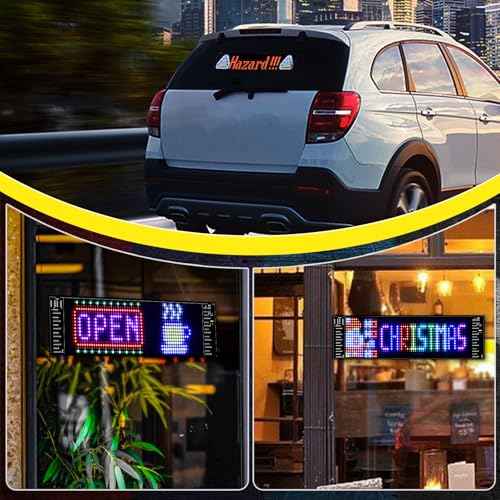 Programmable LED Signs | Flexible LED Advertising Sign | Bluetooth APP | Custom Editor Animations/Text/Graffiti (23"x 5")