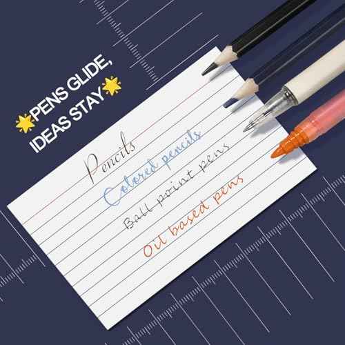 Index Cards 3x5 Inch - 300 Pack, Ruled Index Flash Cards for Studying, Lined Index Note Cards 3x5 Flashcards, Notecards 3 x 5 Lined Small Index Cards Ruled White 3x5 Cards for Office, School, Home