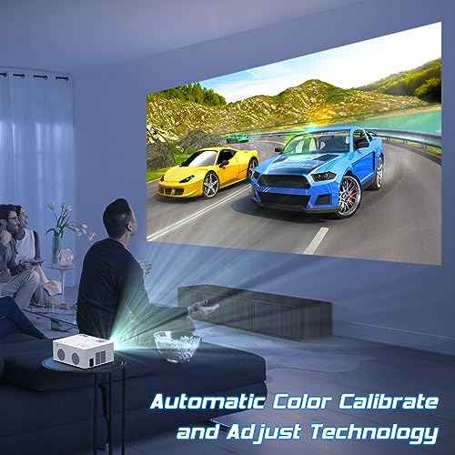 Mini WiFi Projector with Bluetooth, 1080P HD Portable, Outdoor Movie Projector for Smartphone, Compatible with iOS/Android/PC/TV Stick/PS5/HDMI/USB/TF