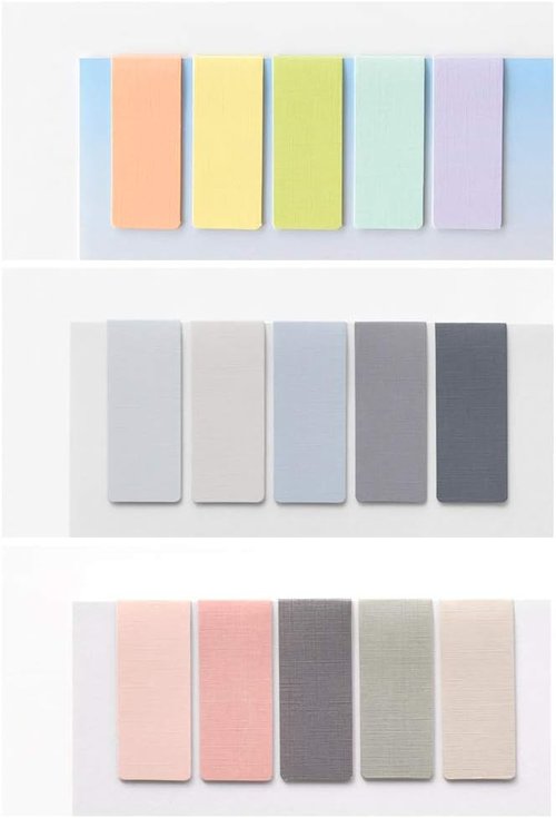 Monolike Magnetic Bookmarks - Solid Pastel, Ocean & Misty Colors | 15-Piece Set