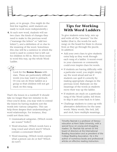 Daily Word Ladders for Grades 4-6 - Educational Reading Practice Book