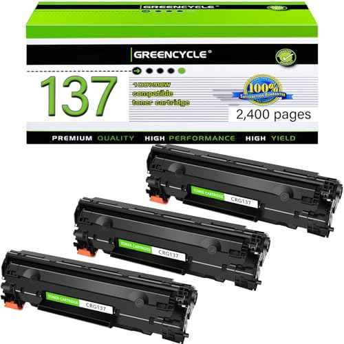 greencycle Compatible Toner Cartridge Replacement for Canon 137 CRG137 9435B001AA use in ImageClass LBP151dw MF244dw MF242dw MF236n MF247dw MF217W MF216N D570 Series Printer ( 3-Pack, Black )
