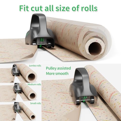 Black 2-Pack Wrapping Paper Cutter with 3 Blades, Gift Wrap Dispenser for Any Roll