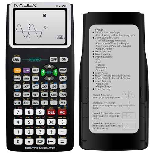 Scientific Calculator with Graph Functions for College and High School Students, Engineering, Advanced Mathematics, Calculus, Algebra, Geometery, Trigonometry, Statistics, Physics, Chemistry - Black