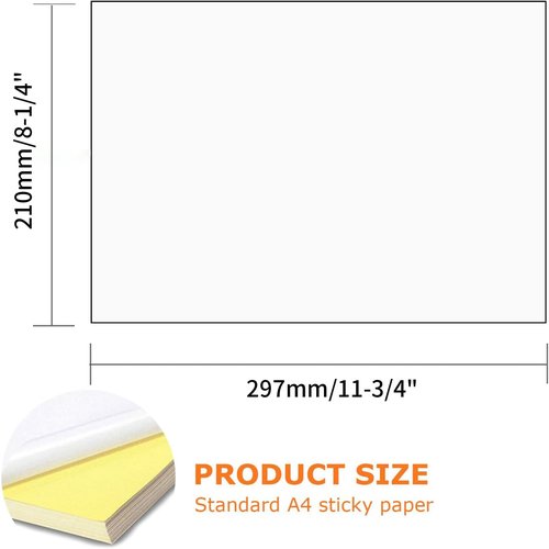 Magicdo Vinyl Sticker Paper for Inkjet Printer Glossy White Decal Paper Self-Adhesive Sheets 8.5"x11" (glossy-50sheets)