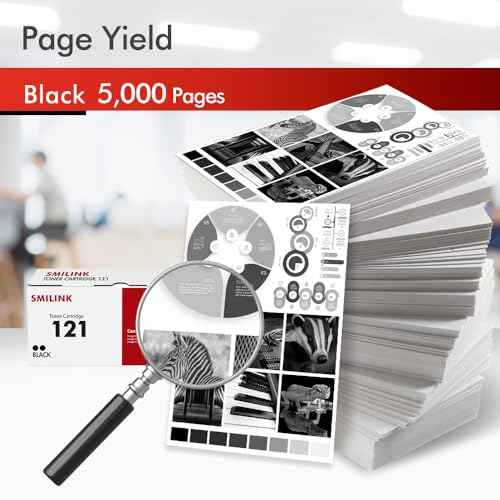 121 Black Toner Cartridge High Yield 2-Pack Compatible Replacement for Canon 121 Black Toner Cartridge CRG-121 CRG121 for imageCLASS D1620 D1650 1620 1650 Printer Ink