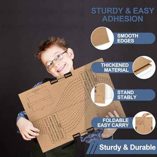 Rsgift 26x16.5 Trifold Poster Boards with Double Sided Tapes and Cardboard,Corrugated Display Boards,Professional Presentation Boards for School Project, Exhibitions(4PACKS)