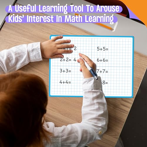 Xy Axis Graph Dry Erase Board - Double Sided Writable Math Whiteboard - 8 Pack, 12x9 Inches