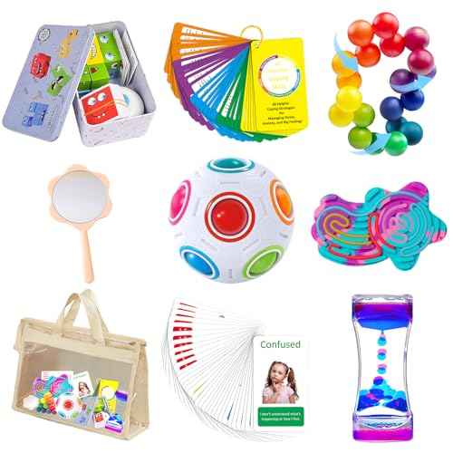 9-Piece Calm Down Corner Supplies for Kids | Anxiety Relief Tools Kit| Interactive Emotional Support Regulation Items, Fidgets for Kids, Versatile Therapy Sensory Toys for Classroom and Home