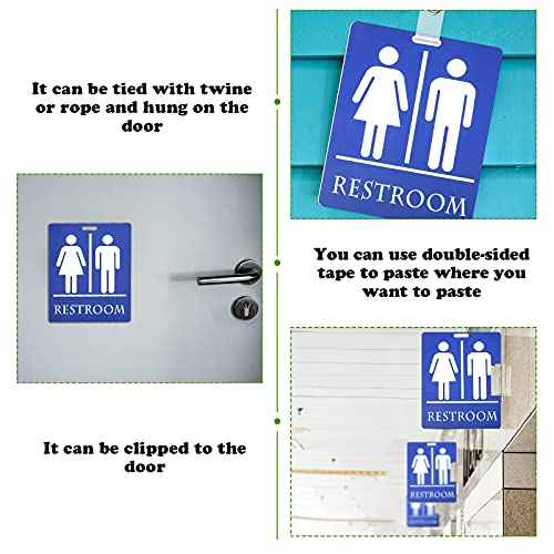 Unisex Bathroom Pass Keychains Restroom Hall Pass Key Tag Bathroom Tag with Key Holder Keychain Large Hall Passes for Classroom Office Family Restaurant Toilet Gas Station (2 Pcs)