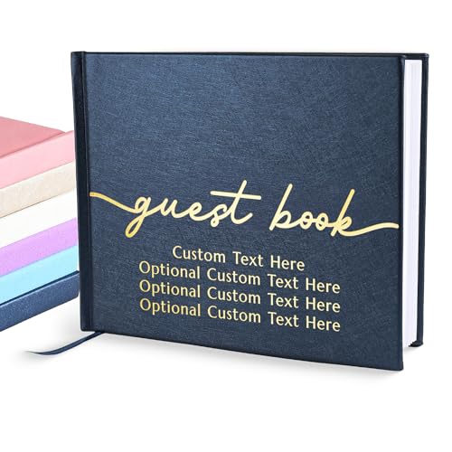 Personalized Guestbook (Sapphire Blue) - 110 Lined Pages, Vegan Leather Cover