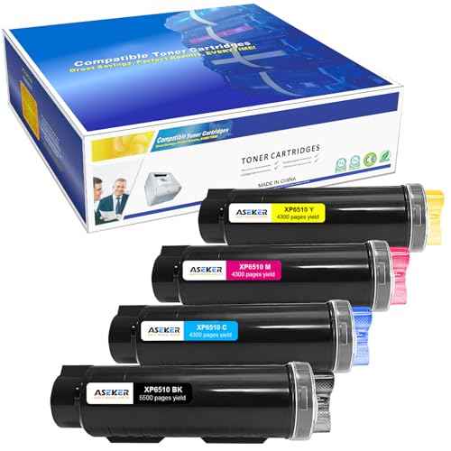 Compatible 6510 6515 Toner Cartridge for Xerox Phaser 6510 6510DN 6510DNI 6510N WorkCentre 6515 6515DN 6515DNI 6515N Printer High Yield 106R03480 106R03477 106R03478 106R03479 ( BK/C/M/Y )