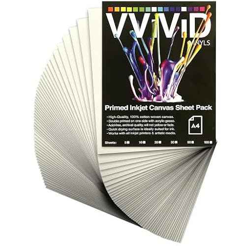 VViViD Inkjet Canvas 100% Real Printable Cotton LTR 8.5 X 11 125lbs. 340gsm 17mil (50 sheets)