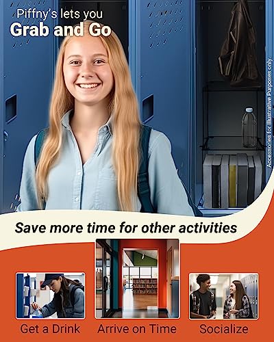 Piffny Locker Organizer Shelf Black 2 Pack - Stackable, Adjustable for School & Gym Lockers