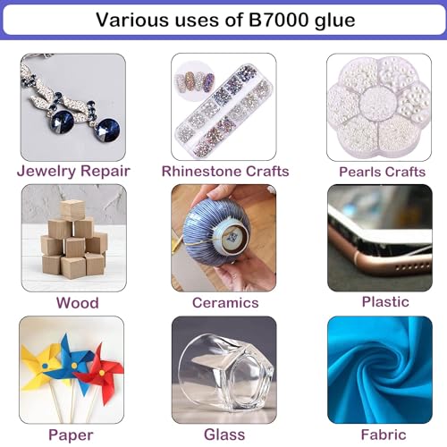 2 Pack B7000 Rhinestone Jewelry Glue Kit with 110ml Adhesive & Tools