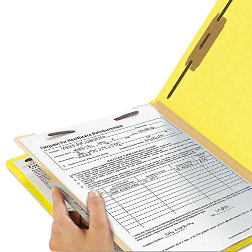 Smead Classification File Folder, 1 Divider, 2" Expansion, 2/5-Cut Tab, Letter Size, Yellow, 10 per Box (13704)