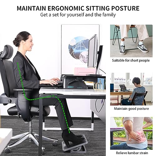 Eureka Ergonomic Compact Foot Rest with 0-20° Tilt, Massage Surface, Under-Desk Office Footrest