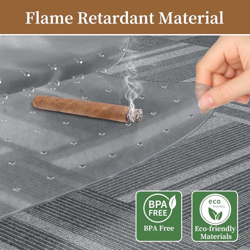 Office Chair Mat for Carpet, 48" X 60" X 0.09" Desk Chair Mat for Carpet Floors, Clear and Thick Rolling Computer Chair Mats with Non-Slip Studded for Home and Office Low Pile Carpets