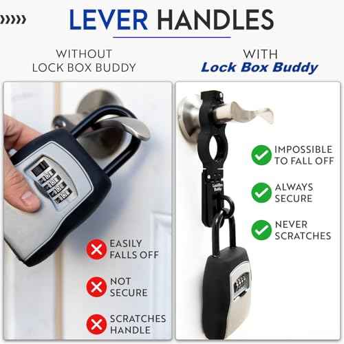 Secure Lock Box Attachment for Lever Handles - Realtors, Vacation Rentals and Real Estate Agent Supplies - Realtor Supplies for Key Lock Box for Keys with Code (1 Pack)