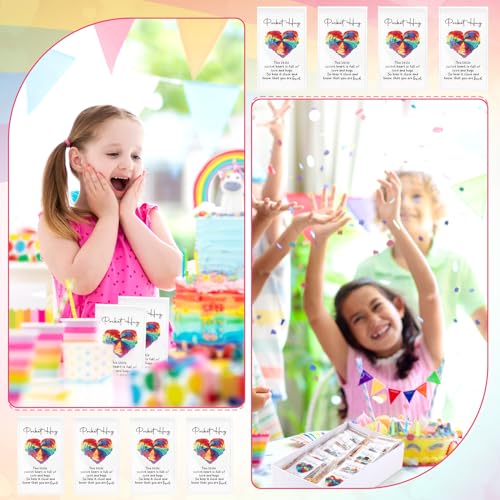 300 Sets Pocket Hug Gift Bulk Rainbow Party Favor Emotional Cheer Support Pride Gift Cute Hand Crocheted Pocket Hug Heart Inspirational Card and Bags Christmas Party Favor for Family Friends