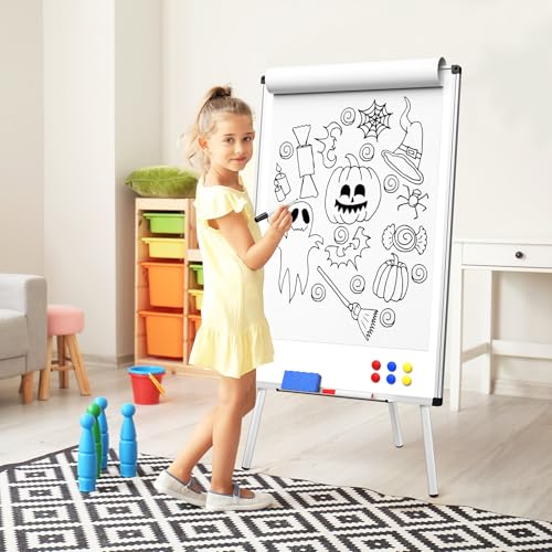 Silver Magnetic Whiteboard Easel Stand 36x24 Dry Erase Board with Adjustable Height