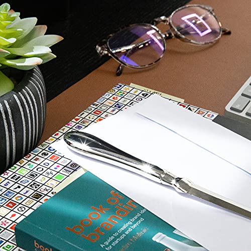 Uncommon Desks Silver Edge Letter Opener Knife - 1 Pack, Safe Envelope Cutter