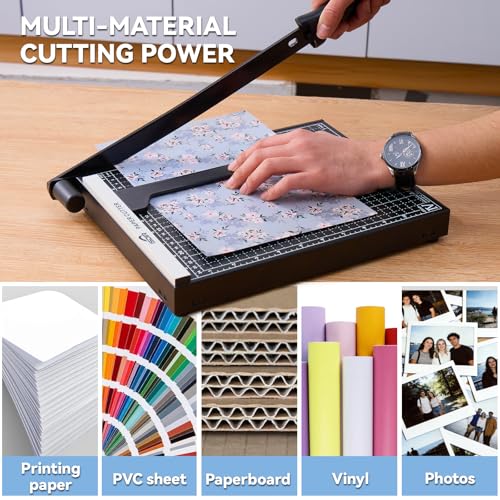 ISDIR 12 Inch Paper Trimmer with Safety Lock & Side Ruler - Black 5