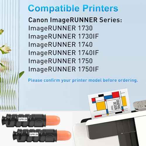 GPR-39 Black Toner Cartridge Replacement for Canon GPR-39 GPR39 2787B003AA for ImageRUNNER 1730 1730IF 1740 1740IF 1750 1750IF Printer (2-Pack)