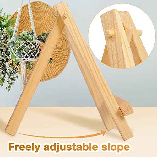 100 Pieces Mini Wood Easel Stands Small Wooden Canvas Easels Display Art Craft Tripod Painting Tabletop Holder for Artist Crafts, Business Cards, Photos, Gift(6 Inch)