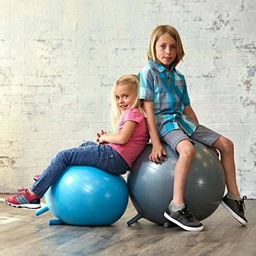 Gaiam Kids Stay-N-Play Balance Ball Chair 52cm Grey with Built-In Legs