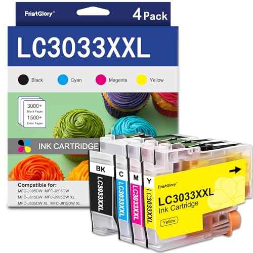 LC3033XXL Ink Cartridges Super High Yield Replacement for Brother LC3033 Ink Cartridge Compatible with MFC-J995DW MFC-J805DW MFC-J815DW MFC-J995DW XL MFC-J805DW XL Printer 4-Pack£¨BK/C/M/Y£©