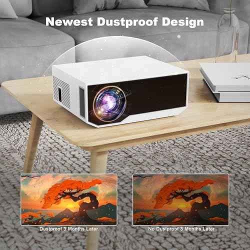 Projector with WiFi and Bluetooth, 16000Lumens Portable Mini Projector,4K Support Native Full HD 1080P Outdoor Movie Projector,Smart Projector Compatible with Android/iOS/Windows/TV Stick/HDMI/USB