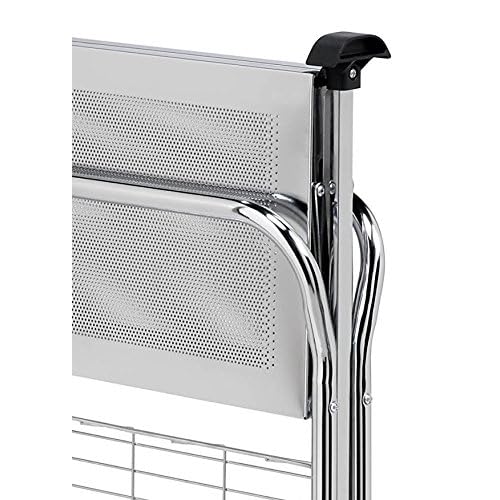 Honey-Can-Do CRT-01703 Deluxe Foldable Push Cart, Chrome, 2-Tier