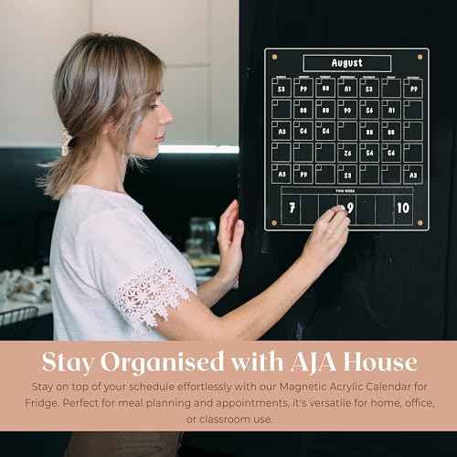 Acrylic Magnetic Calendar for Refrigerator - Clear Dry Erase for Fridge | with Monthly Grid And Weekly Planner Section | 15¡¯¡¯x17¡¯¡¯ Vertical Magnetic Fridge Calendar 2025 | with Gold Magnets