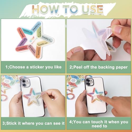 150Pcs Calm Stickers for Anxiety Sensory Textured Sensory Stickers Anti Stress Anxiety Relief Items Boho Calm Sticker Bulk Waterproof Fidget Classroom Teacher Supplies (150)