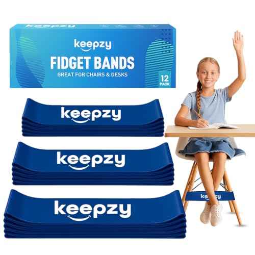 12 Pack Chair Bands, Anti Slip Chair Bands for Kids with Fidgety Feet, ADHD Chair Bands for Classroom, Desk Bands for Student Desks, Sensory Chair Rubber Bands