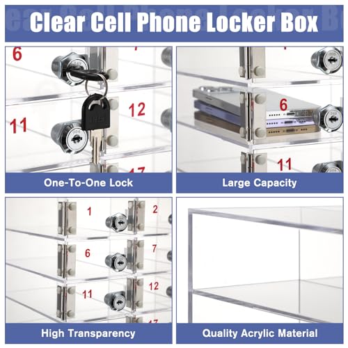 Layhit 20 Slots Cell Phone Locker Box for Classroom School Office