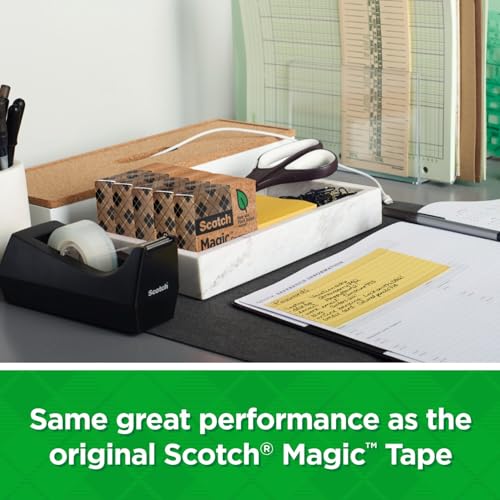 Scotch Magic Greener Tape, 24 Rolls, Numerous Applications, Invisible, Engineered for Repairing, 3/4 x 900 Inches, Boxed