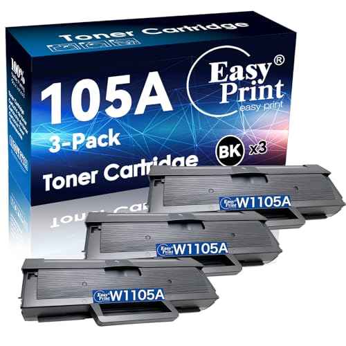 EASYPRINT Compatible 105A W1105A Toner Cartridge Replacement for MFP135a MFP135w MFP137fnw 107a 107w, (3X Black)