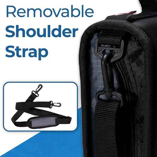 Case-it Universal Zipper Binder | 2-Inch O-Rings, 13-Inch Laptop/Tablet Padded Pocket, 400 Sheet Capacity, Multiple Storage Pockets & Shoulder Strap | School & Office Organizer | LT-007 Jet Black