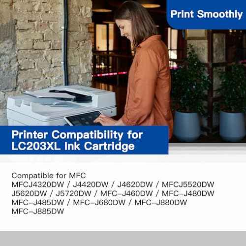LC203XL Ink Cartridges Replacement for Brother LC203 LC201 XL LC201XL Ink Work with Brother MFC-J480DW MFC-J880DW MFC-J4420DW MFC-J680DW MFC-J885DW Inkjet Printer (2 Black 1 Cyan 1 Magenta 1 Yellow)