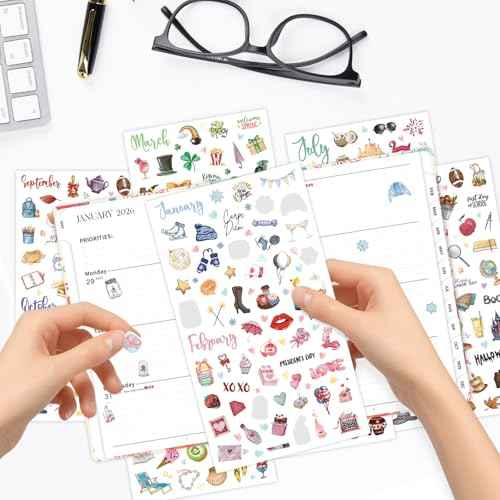 Planner Stickers, Calendar Sticker - Over 310 Daily Holiday Seasonal Planner Stickers, Ideal for Planner and Calendars, Scrapbooks, Bullet Journals