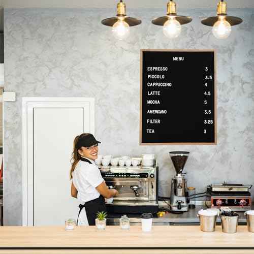 Large Felt Letter Board 24x30 Inch with 748 letters, Large Menu Board Letter, Felt Board Large Message Board, Changeable Letter Board Large Black Letter Board Sign Restaurant, Office, Oak Frame Letterboard