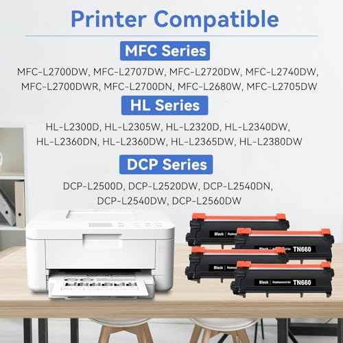 myCartridge SUPRINT TN660 Compatible Toner Cartridge Replacement for Brother TN660 TN-660 TN630 TN-630 Black Toner for HL-L2300D HL-L2305W MFC-L2700DW MFC-L2707DW DCP-L2500D Printer (4 Pack)