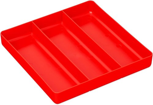 JSP Manufacturing Black & Red Stackable Lightweight 3 Compartment Organizer Tray Kit (1)