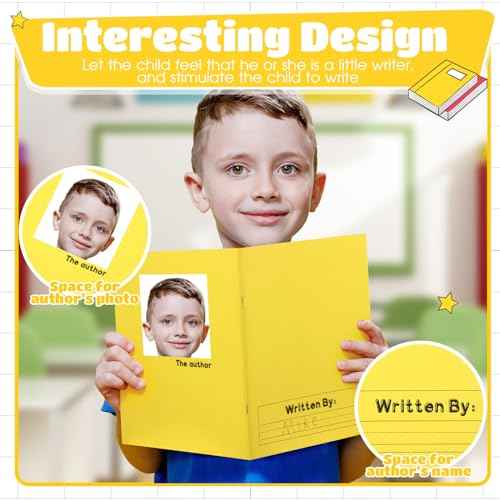 Henoyso 48 Pcs Primary Composition Notebook K-2 9 3/4 x 7 1/2 Inch Primary Journal, Back to School Supplies, Bulk Blank Writing Book for Kid to Write Draw Journal 60 Page Notebooks (Multicolored)