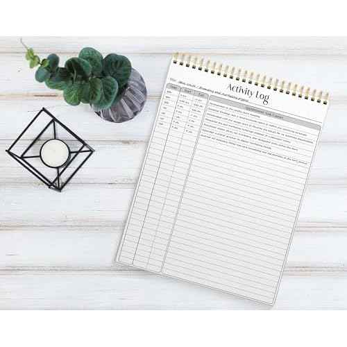 Better Office Products Activity Log Notepad, 8.5" x 11", Planning Note Pad, 50 Sheets, Double-Wire Spiral, Daily Time Tracking Productivity Checklist Organizer,(1 Pack)