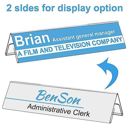 Dingelex acrylic name plate for desk clear table tents widely used table display for office metting school classroom 24 Pieces