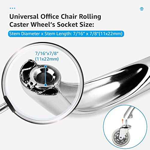 Mastery Mart Office Chair Base Replacement, 28 Inch Heavy Duty(2500 Lbs) Metal Leg, Reinforced to Repair Swivel Gaming Chair Bottom Part with Universal Caster and Gas Cylinder Size (Silver)