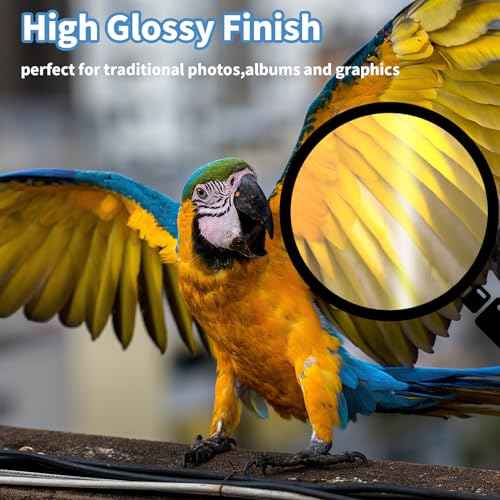 5x7 Glossy Photo Paper, 105 Sheets Picture Paper for Inkjet Printer, Instant Dry, for DIY Chip Bag, Flyers, Cards, Calendars and Brochures (180gsm/48lb)